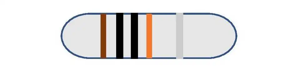 100k ohm resistor color code with 5 bands